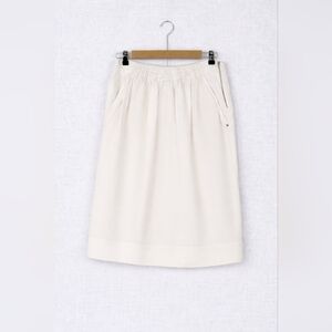 Brunello Cucinelli White Gathered Pencil Skirt